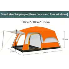 Carpa de camping portátil gruesa de 2 habitaciones y 1 pasillo, carpa plegable para exteriores, carpa de pesca, equipo de camping para exteriores, carpa para picnic en parques, con protección UV y ventilación, gran carpa con porche delantero, carpa de camping, carpa de playa, esencial para senderismo, viajes, camping y pesca - Multicolor - Ver 12