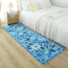 Rugcomf - Alfombra para sala de estar, 6 x 9 pulgadas, lavable a máquina, estilo bohemio, antideslizante, floral, clásico, de pelo bajo, alfombra grande para sala de estar, recámara, granja, comedor,(2'x10' Azul) - Tipo33 - Ver 9