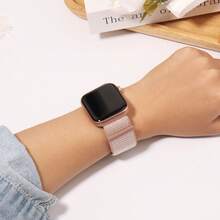 柔软透气的运动尼龙环带，兼容 表带 38MM 40MM 41MM 42MM 44MM 45MM 46MM 49MM，男女可调节表带，兼容 Series SE Ultra 10/9/8/7/6/5/4/3/2/1 - 玫瑰粉 - 查看 6
