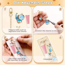 5/10件套简约INS风金属钥匙扣，手提包钥匙圈挂件配件，3种款式可选，可用于DIY装饰 - 金黃色 - 查看 8