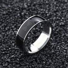 Technology Ring Black Technology Stainless Steel Jewelry NFC Inlaid Synthetic  Ring, Suitable For Daily Wear Or Gift Giving - Khoanh tròn màu đen - Xem 4