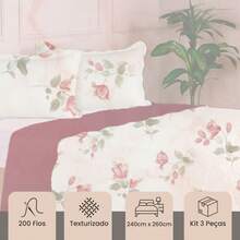 3-Piece Queen Size Bedspread Set, Patchwork Quilt, Ultra Double-Sided - 查看 4