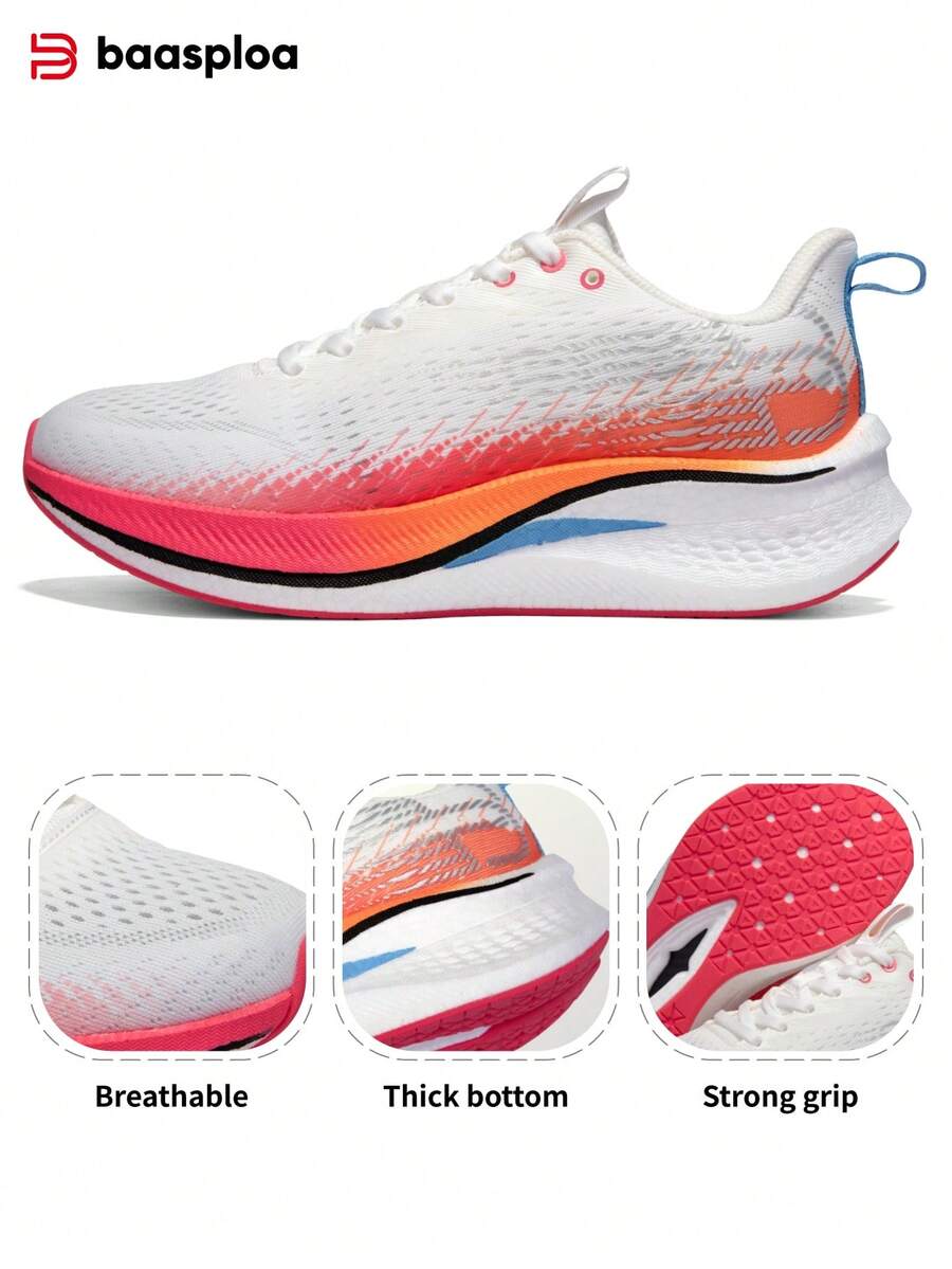 baasploa 春夏女士碳板跑鞋，透气网面，防滑耐磨，适合日常训练、比赛和健身房，母亲节特惠