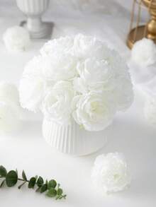 6/12/30pcs Artificial Peony Flowers With Stems, Suitable For Wedding Party Decor, Cake Decor, Home Living Room Dining Table Centerpiece, Artificial Plants, Autumn Decor, Room Decor, Desk Decor, Garden Decor, Room Decor Accessories, Gifts - màu trắng tinh khiết - Xem 6