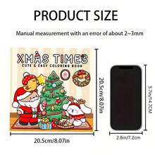 Libro para colorear con tema navideño, lindo y fácil de usar, desde principiante hasta avanzado, un viaje de colorear de 22 páginas, libros, libros para colorear, útiles escolares, Halloween, cumpleaños, regalos de vuelta a la escuela, libros de color, adultos, Navidad - Una pieza - Ver 2