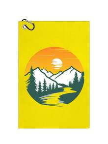 (Text cu model personalizat) Prosop sport de golf Prosop sport imprimat cu nasturi pentru alpinism Prosop sport ultrafin din fibră portabilă cu tijă de ștergere Prosop de yoga Prosop de golf cu pliere triplă