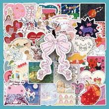 50 pezzi Adesivi da favola, adesivi principessa, adesivi a forma di cuore, adesivi romantici, adesivi graffiti, adesivi estetici, adesivi in vinile impermeabili per laptop, telefono, auto, skateboard, borracce, scrapbooking, computer, diario