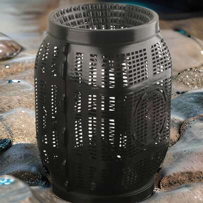 1个大型圆底单向入口鱼笼，带加固防逃逸网，适用于河流、湖泊和海洋。