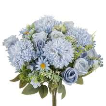 80支/套 人造玫瑰、绣球花、牡丹混合花束，新娘捧花，婚礼装饰，DIY花环材料，生日派对，家居，餐厅，客厅，花园装饰，新年礼物 - 藍色 - 查看 2