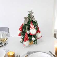 4er-Pack – Weihnachtsbaumschmuck – Plüschzwerg – Gesichtslose Puppe – Weihnachtsmütze – Kleines Geschenk zum Aufhängen am Fenster