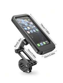 360° Bicycle Motorcycle Phone Holder Bag, Waterproof Dustproof Durable ABS Handlebar Mount Bracket, Suitable For Bicycle & Motorcycle Accessories - Multicolor - View 8