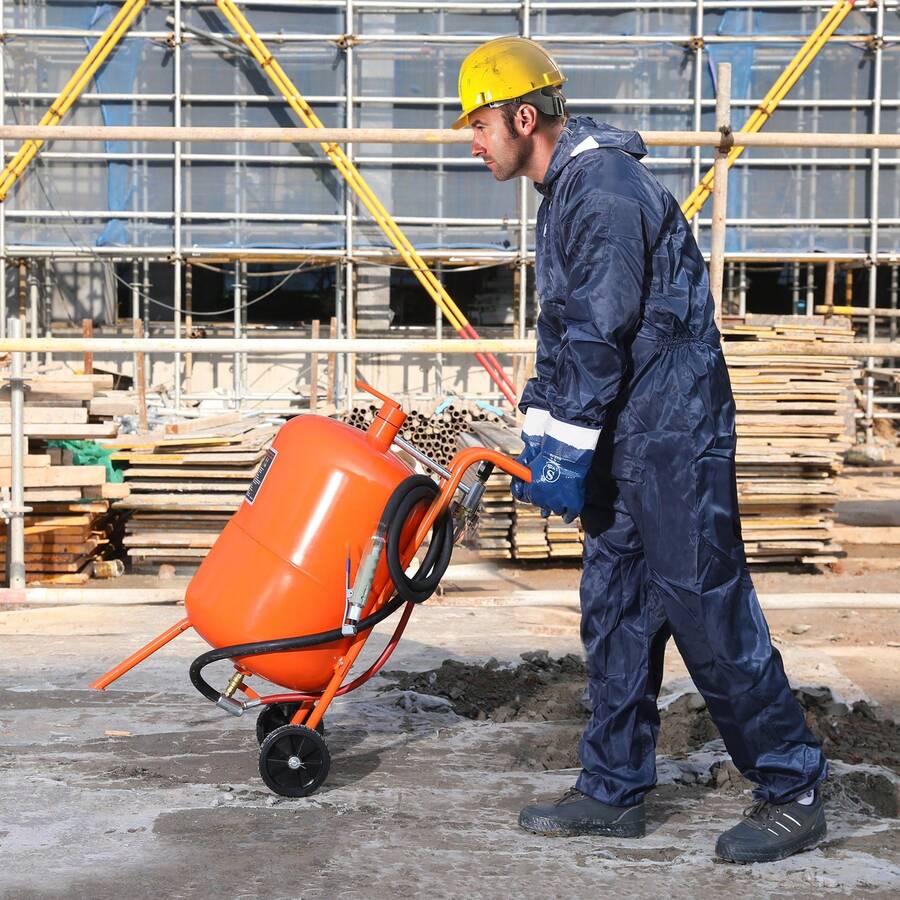 Chorro  de 20 galones, chorro  de alta presión de 60-110 PSI, tanque de chorro abrasivo portátil, kit de chorro  de aire con 4 boquillas de cerámica y separador de aceite y agua para pintura, manchas y eliminación de óxido - 20 galones - Ver 1