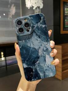 1个灰蓝色大理石纹防震手机壳，UV印刷，兼容/Galaxy等机型。 - 黑色 - 查看 2