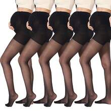 1件装孕妇托腹连裤袜，米色、黑色、灰色可选，松紧腰带，轻薄透气，适合春夏穿着，孕妇装