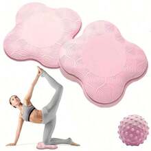 Set de 3 esterillas de yoga gruesas con pelota de masaje, rodilleras y coderas - Almohadilla de espuma extra gruesa para rodillas, codos, muñecas y cabeza - Esterilla para pilates y sentadillas profundas - Unisex, portátil para viajes