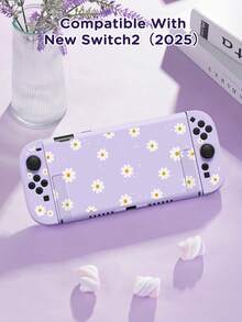 Flower Pattern Case Compatible With Switch,Can Be Installed In The Dock Without Removing The Protective Case - Multicolor - View 16