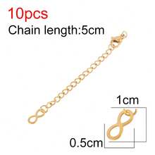 10件装不锈钢超长尾龙虾扣延长链手链项链首饰制作配件 - 尾鏈(10件) - 查看 16