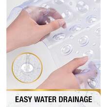 Shower Bathtub Mat Non Slip, 24inchx 24inch Bath Mat For Tub, Soft PVC Shower Mats For Inside Shower With Suction Cups And Center Drain Hole, Machine Washable Bathroom Floor Mat, Clear{Inchcolor_nameinch:InchClearinch,Inchsize_nameinch:Inch24\Inchx24\Inch(Square)Inch} - 清除 - 查看 5