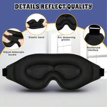 Masque de sommeil luxueux en soie opaque - Couvre-œil réglable, respirant et agréable pour la peau pour soulager la fatigue, les siestes en voyage et l'utilisation au bureau