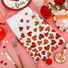 2/4/48 pièces de serviettes de cuisine thème Saint-Valentin - super douces et très absorbantes en polyester avec motifs de plats et de cœurs en différentes couleurs - parfait pour la décoration de fête, la décoration de cuisine et la décoration de fête. - Multicolore - Voir 8