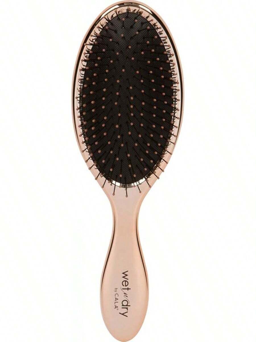 Cepillo ovalado para desenredar cabello húmedo y seco - Rosa Metálico - Ver 1