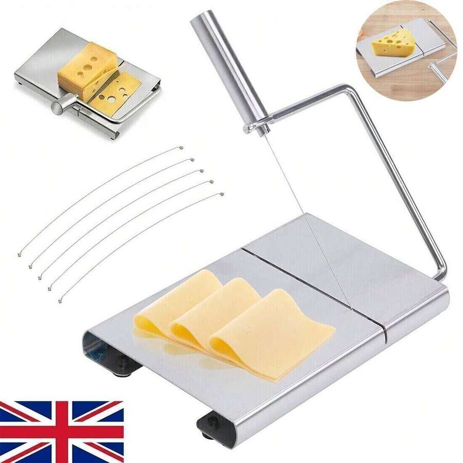 Cheese Slicer Stainless Steel Board Butter Cutter With 5 Wires Cutting Handle UK - Default - View 1