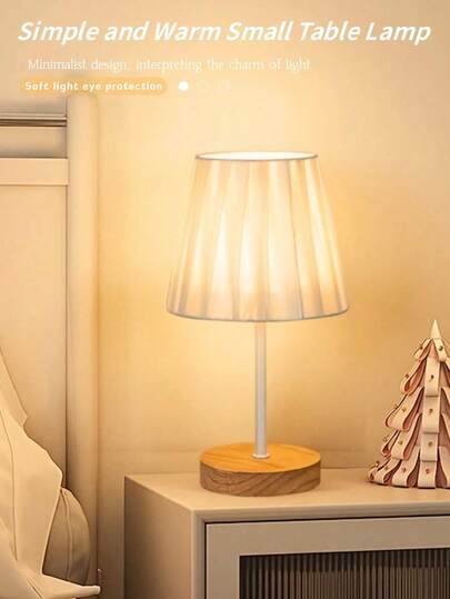 1pc Retro Nordic Style Wooden USB Lamp, Warm Bedroom Bedside Table Desk Decor Light, Suitable For Friends, Holiday, Birthday, Christmas Gifts