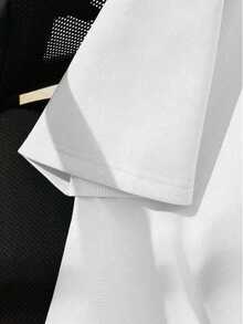 SpongeBob SquarePants Áo phông nữ dáng rộng, chất liệu cotton, dáng suông, màu đen, khoét vai mới năm 2025, thường ngày, đi nghỉ, dạo phố, trường học, phong cách đa năng Y2K dành cho nữ, đồ thể thao thoải mái và rộng rãi, phù hợp với nhiều dịp khác nhau, áo nữ, kết hợp tốt nhất với phong cách nam giới. - Đen + Trắng - Xem 4