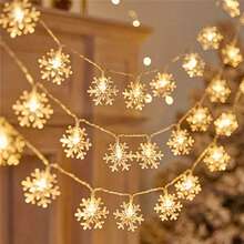 1pc 1.5M/4.92ft, 3M/9.84ft, Or 6M/19.69ft Christmas Snowflake String Lights, 3-Color LED (Warm, White, Colorful), Create Romantic Ambiance, Suitable For Indoor, Outdoor, Bedroom, Garden, Tent, Windowsill, Wedding, Christmas, Party, Decor, Christmas Decor Christmas Light Bed Party Decor Holiday Festival Christmas Gift Thanksgiving Christmas Tree Decor Ornaments Christmas Decoration XMAS Decor Christmas Tree Gift Decor Thanksgiving Wedding For Gifts Garden Holiday Halloween Ornaments - Light String - View 23