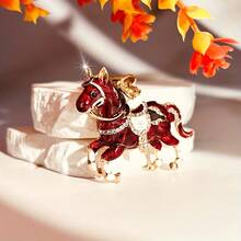 Red Stallion Keychain – Sparkling Rhinestone Car Key Ring, Stylish Handbag Decoration, Unique Valentine's Day Gift, Horse Keychain For Women - 1個紅色馬鑰匙扣 - 查看 7
