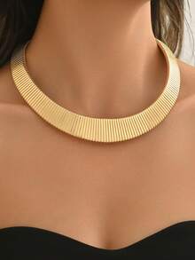 1件复古朋克夸张金属蛇骨颈链，适合女性日常佩戴和参加派对（轻微划痕属于正常现象，无法避免） - 金色 - 查看 6