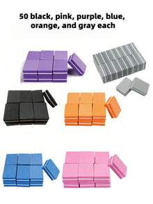 1/10/30/50/100/150/300/500片装迷你指甲抛光块，适用于亚克力指甲和天然指甲，100/180目指甲抛光块，散装指甲抛光块，专业美甲锉