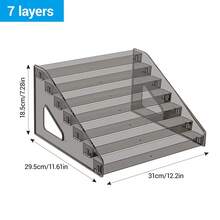 3-7 Tier Multi-Layer Acrylic Card Display Stepped Design Clear Shelves For Trading Cards Badges Card Collectible Storage - 淺灰色 - 查看 10