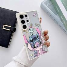 Miniso Cute Stitch, Angel & Experiment Plush From 's  Print, Star & Heart Planet Elements,  Transparent Magnetic Shockproof Case  For Samsung Galaxy S25 Ultra/S25 Plus/S25/ Galaxy S24 Ultra/S24 Plus/S24/S24 FE/S23 Ultra/S23 FE/S22Ultra/S22 Plus/S22,Galaxy S25 Case,Galaxy S25 Case,Galaxy S25 Ultra Case Plus Stocking Stuffers,The Girlfriend,The Chosen,Early Fall Fashion. - 淺灰色 - 查看 4