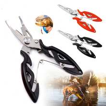 2PCS Fishing Pliers Scissors Line Cutter Braid Split Ring Tool Lip Grip TACKLE - Orange - View 1