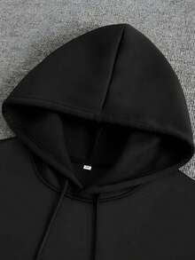christmas Día de Todos los Santos Sudadera con capucha de otoño e invierno para hombre con un patrón de impresión de texto de bolsillo cómodo y agradable para la piel, adecuada para el hogar al aire libre, etc. - Negro - Ver 3