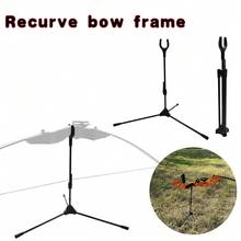 1pc Outdoor Archery Accessory, Recurve Bow Stand, Foldable Bow Holder, Archery Range Competition Traditional Hunting Stainless Steel Aluminum Alloy Support Rack