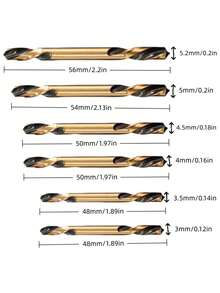 6pcs Double Head Fried Dough Twists Drill Bit, Electric Hand Drill Drilling Bit, HSS Straight Handle Of High-Speed Steel, Stainless Steel Metal Drilling Double-Edged Drill Dit, Steel And Wood Drilling And Reaming Tools 