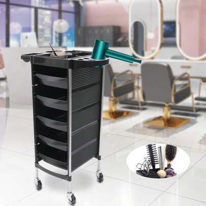 5 Drawer Salon Hairdresser Trolley - Versatile Beauty Barber Storage Basket Rolling Cart For Professional Use, Perfect For Outdoor Decor, Organizing Salon Essentials, Mobile Styling Station, Stylish Design, Ideal For Hairdressers, Barbers, And Beauty Enthusiasts, Enhance Your Workspace Efficiency With This Functional And Storage Solution, Perfect For Seasonal Promotions And Holiday Gifting.