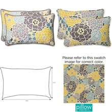 Pillow Perfect - Almohada Floral para Interiores y Exteriores, Relleno de Felpa, Resistente a la Intemperie y a la decoloración, , 11.5 x 18.5 Pulgadas, Color café/Verde, 2 Unidades(Plena floración) - Tipo 4 - Ver 1