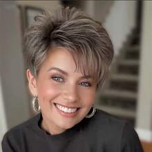 Women's Fashion Pixie Short Wig - Natural Looking Human Hair Wig With Bangs And Layers, 180% Density, #4 Dark Brown, Rose Net Cap, Suitable For Casual And Formal Occasions - Versatile, Multi-Functional Wig, Smooth Texture, High Quality, Diverse Styles - Brown - View 10