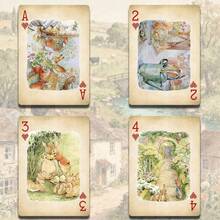 乡村兔复古扑克牌 - 国际标准尺寸，高品质纸卡，双面浮雕设计，防滑表面，适合派对娱乐、旅行和节日礼物，节日礼品卡 | 装饰性扑克牌 | 耐用纸卡 - 藍色 - 查看 4