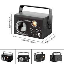 塑料一体式LED魔球+红绿光束派对迪斯科灯，带遥控器和声控功能，USB供电，适合家庭聚会、生日派对、舞厅和圣诞节假期。 - USB供電 - 查看 4