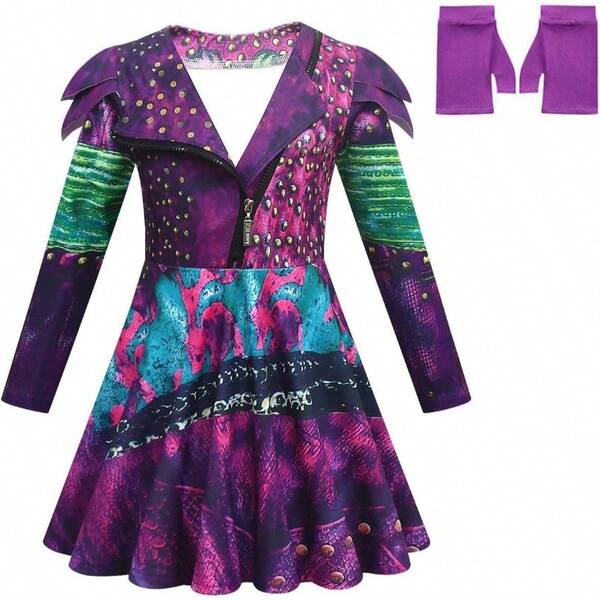 Rise Princess Red Zipper Dress Halloween Cosplay Costumes Party Dress Outfits