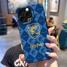 Warner Bros 1pc Harry Potter Wizarding School Series Phone Case, Classic Argyle Pattern + Gold-Plated Emblem, 4 Camera Cutouts, Wear-Resistant & Anti-Drop, Illuminates Daily Use & Collecting Fun
