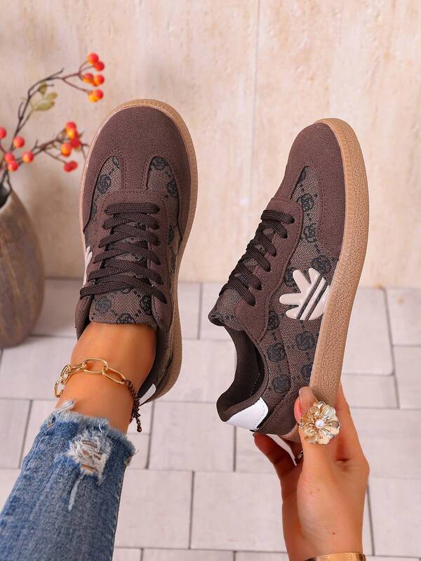 Color Block Sneakers - Color Block Casual Sneakers - Lace-Up, Lightweight, Soft Sole - Walking, Skating, Daily Wear - Women's - Comfortable, Fashionable, Versatile - Step Into Style And Comfort