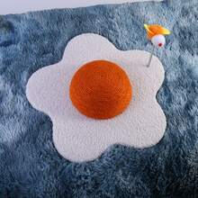 Cat Scratching Tower – Cute Paw & Flower Design Cat Post With Pom Ball Toy, Soft Carpet Base, Available In Multiple Colors & Sizes(Cat Toys/Cat Accessories/Cat Stuff) - 小 - 查看 4