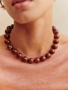 1 pieza Collar hecho a mano con cuentas, efecto de nube de resina geométrica redonda de estilo bohemio, adecuado para regalos y uso diario - Collar de nudo de cuentas de nube - Ver 26