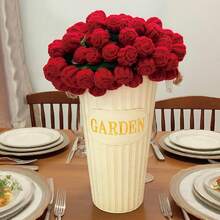 Crochet Flowers Bouquet Blanket, Handmade Rose Blanket, 24-43Inch Round Floral Soft And Lightweight Romantic Gifts For Birthday, Wedding, Home Decor, Bed, Sofa-Finished Product,Mother's Day Gift - Rose - 查看 5