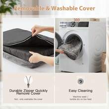 Grey Dog Bed For Large Dogs Large Orthopedic Dog Bed With Egg Crate Foam Support And Non-Slip Bottom, Waterproof And Machine Washable Removable Pet Bed Cover - Xám - Xem 5